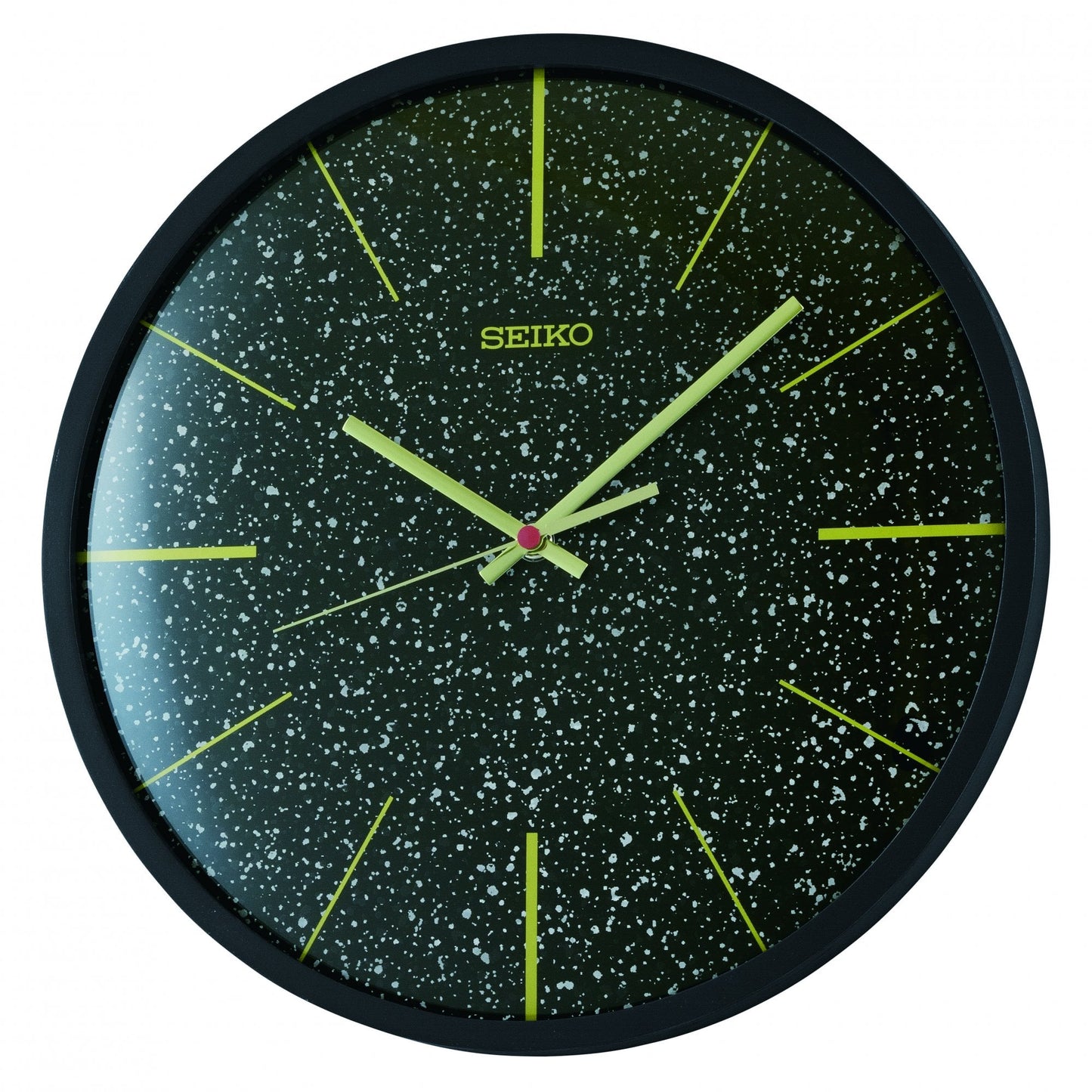 Black Round Modern Battery Silent Wall Clock 34cm QXA828K