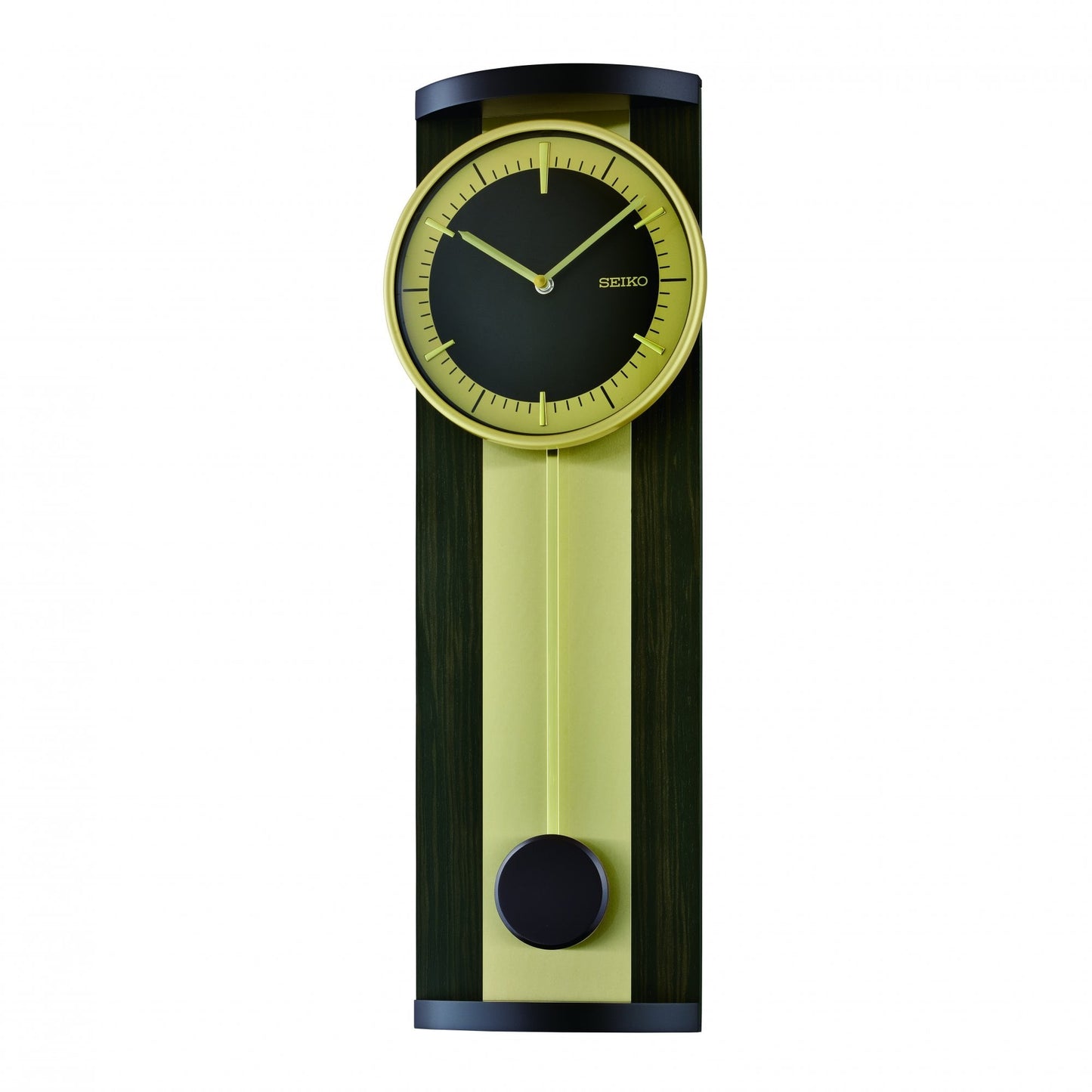 Modern Dark Wooden Battery Wall Clock with Pendulum QXC244G