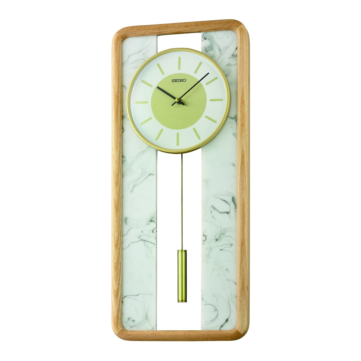 Light Wood Battery Wall Clock with Pendulum QXC246B