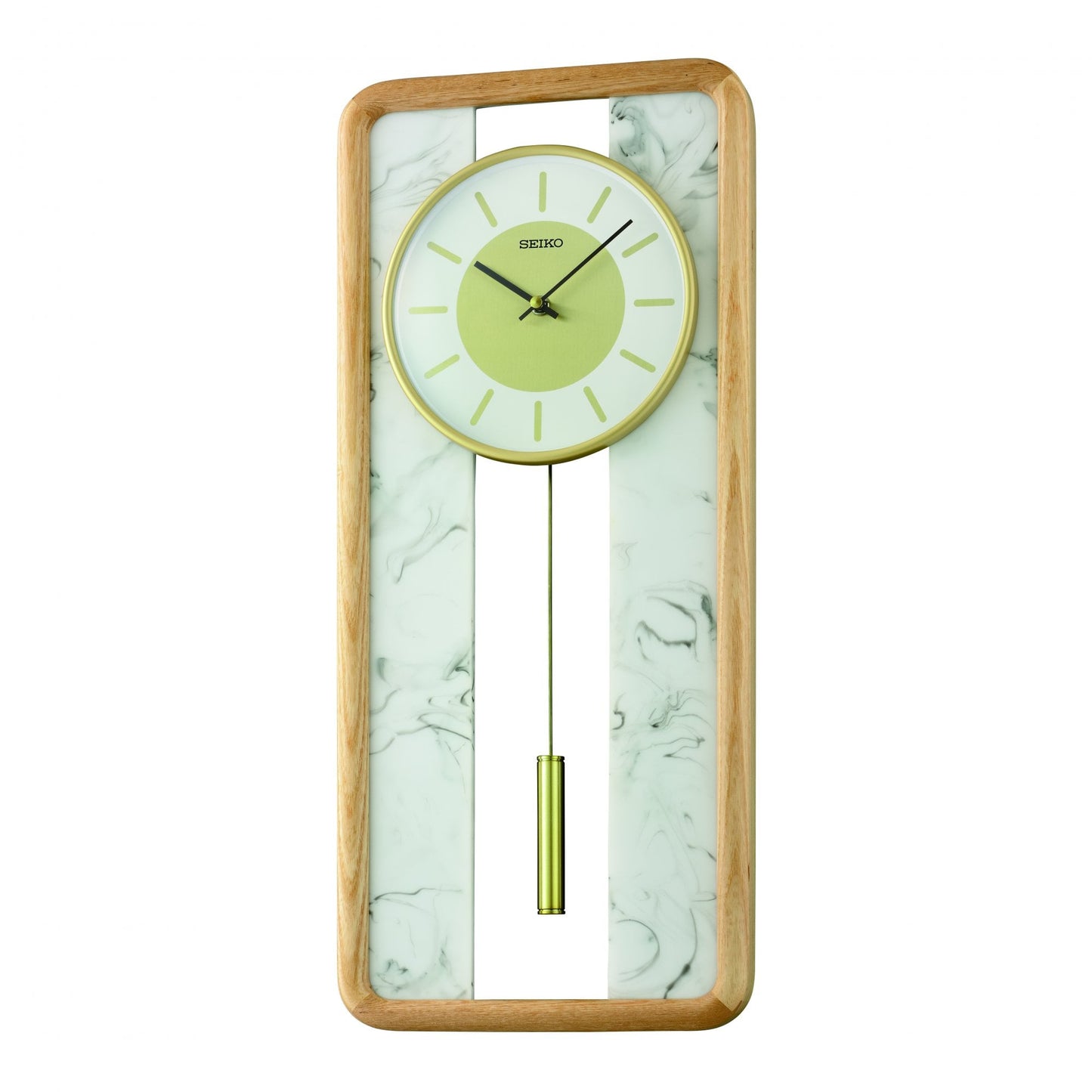 Light Wood Battery Wall Clock with Pendulum QXC246B