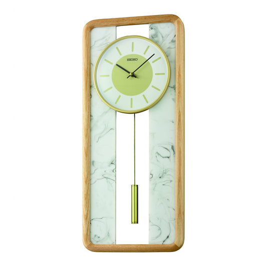 Light Wood Battery Wall Clock with Pendulum QXC246B