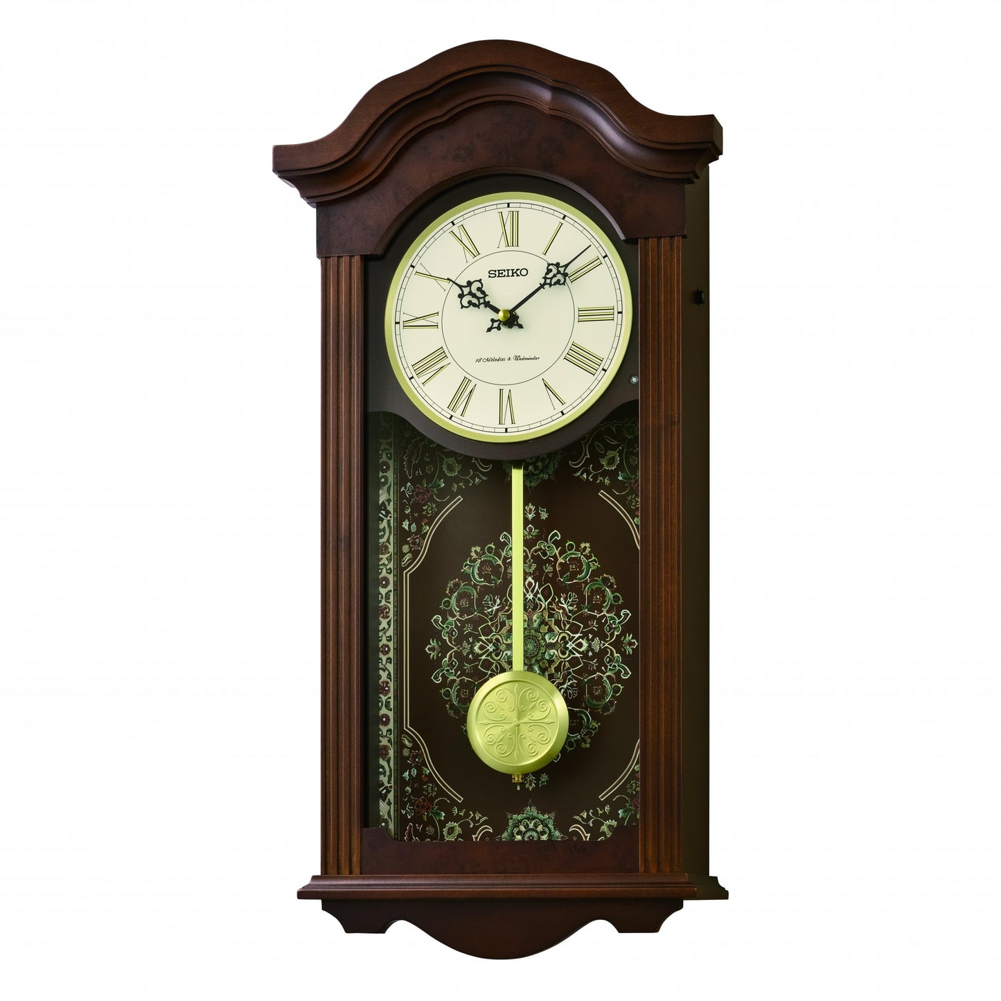 Dark Wooden Quartz Pendulum Westminster Chime Wall Clock QXM618B