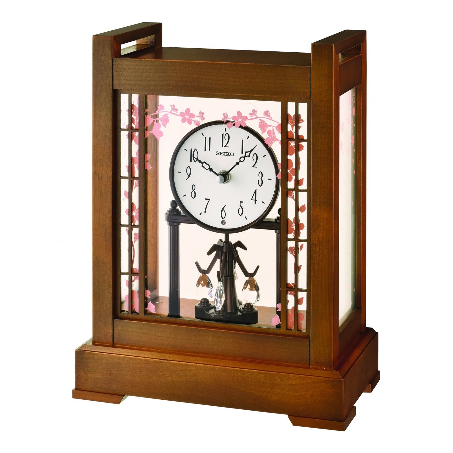 Wooden Anniversary Mantel Clock & Rotating Pendulum QXN235B