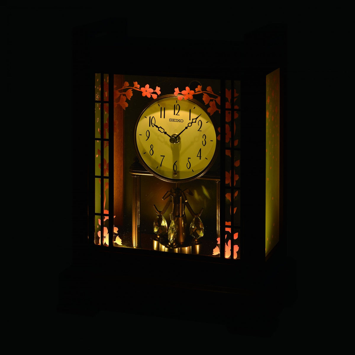 Wooden Anniversary Mantel Clock & Rotating Pendulum QXN235B