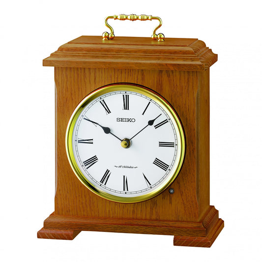 Oak Finish Wooden Quartz Musical Mantel Clock QXW252B