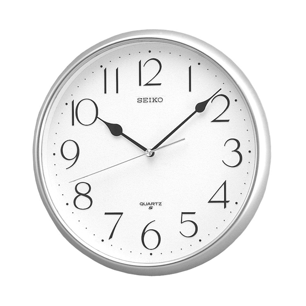 Silver Tone Clear Round Battery Wall Clock QXA001S