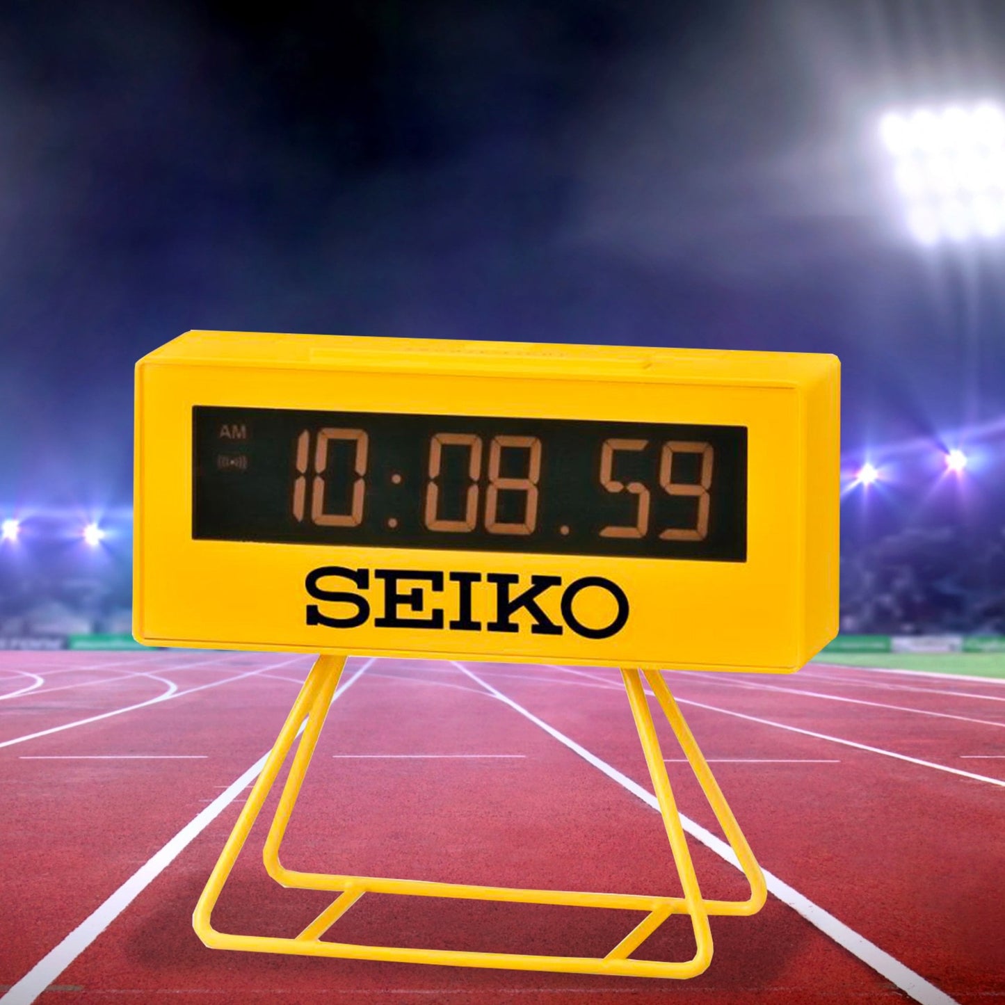 Yellow Battery Digital Alarm Clock, Light, Timer, Date QHL062Y