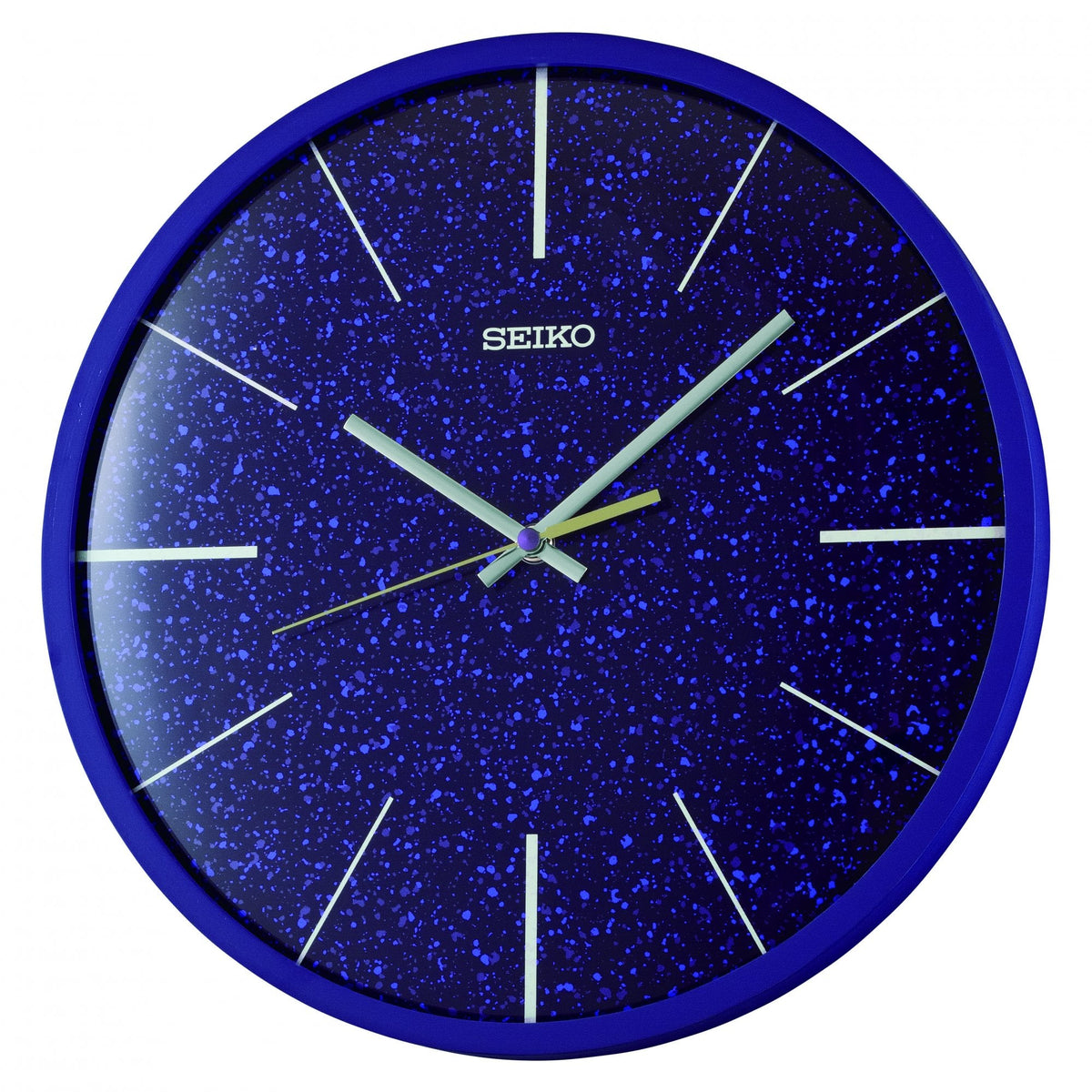 Purple Round Battery Wall Clock 33cm Washi QXA828A