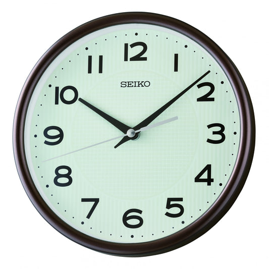 Round Brown Battery Wall Clock, Limibrite Dial QXA836B