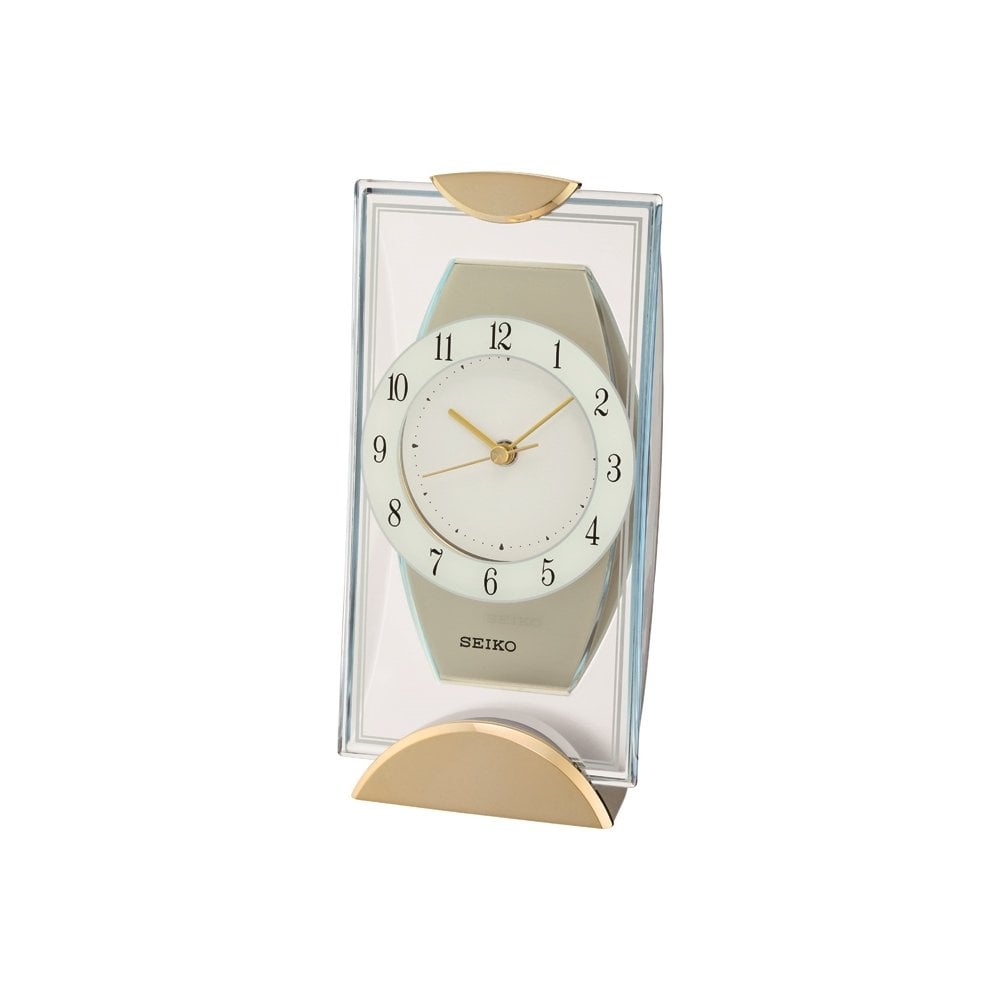 Gold Finish Quartz Battery Mantel Clock QXG146G