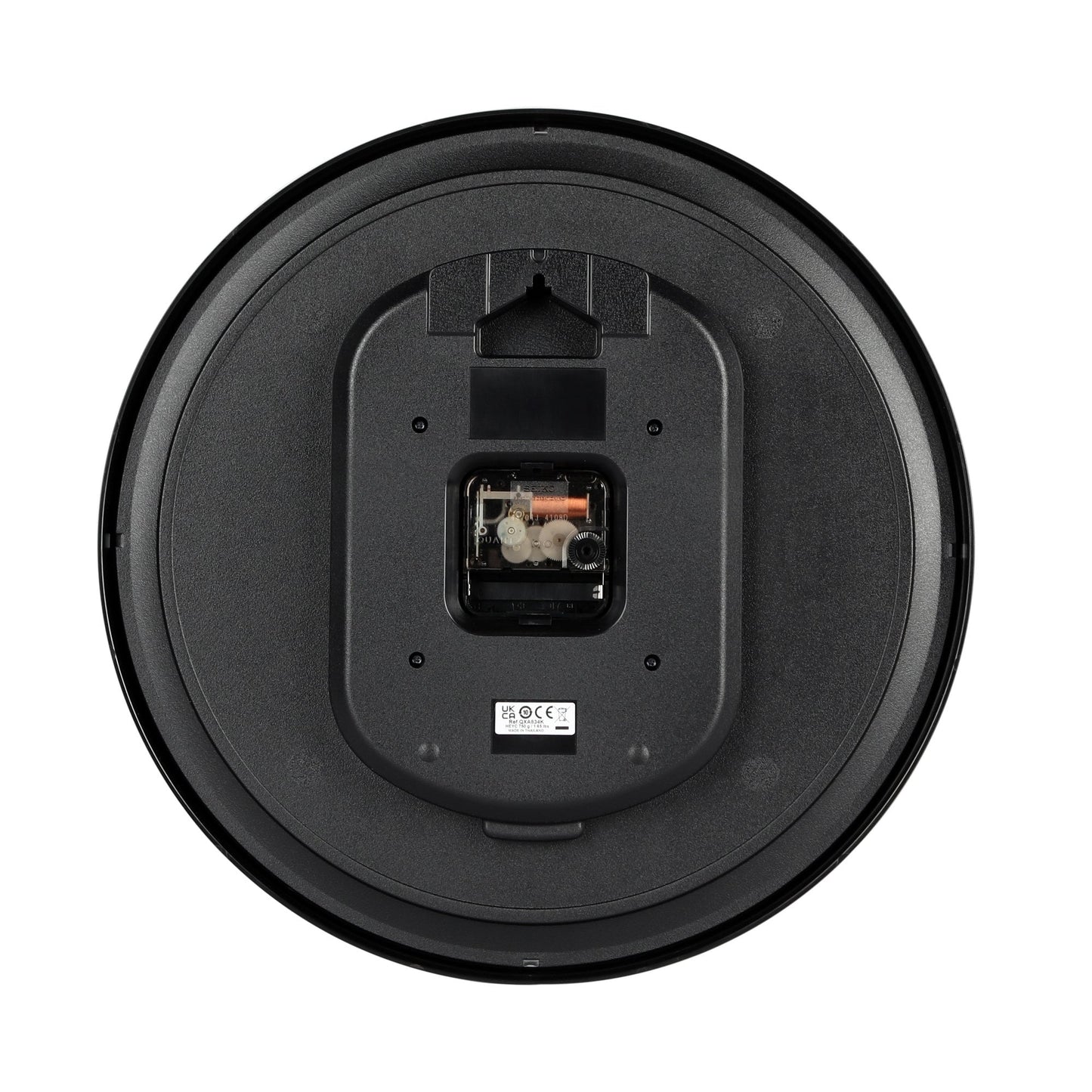 Black & Gold Round Quartz Wall Clock Sweep Seconds QXA834K