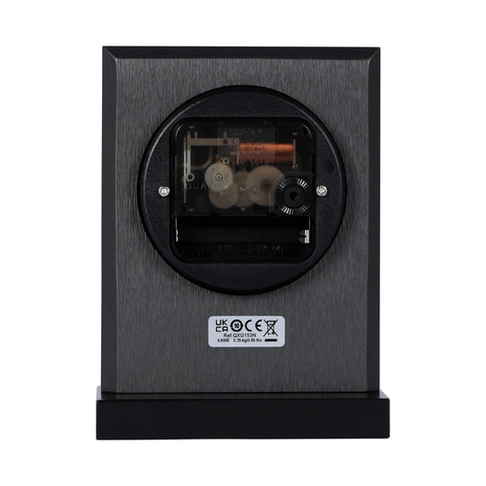 Black Slate Effect Quartz Mantel Clock with Plaque QXG153N