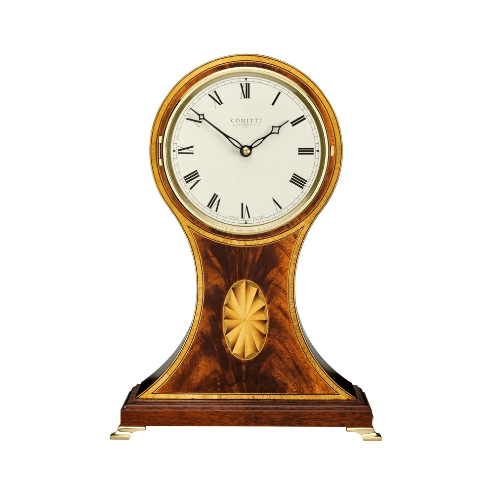 Mahogany Wooden Quartz Balloon Mantel Clock Regency C4101Q