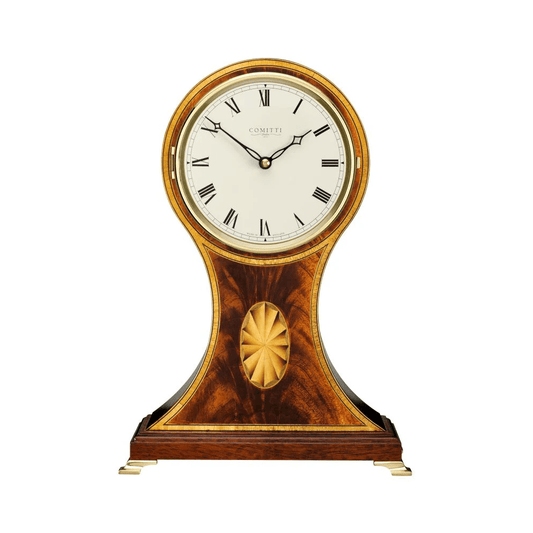 Mahogany Wooden Quartz Balloon Mantel Clock Regency C4101Q