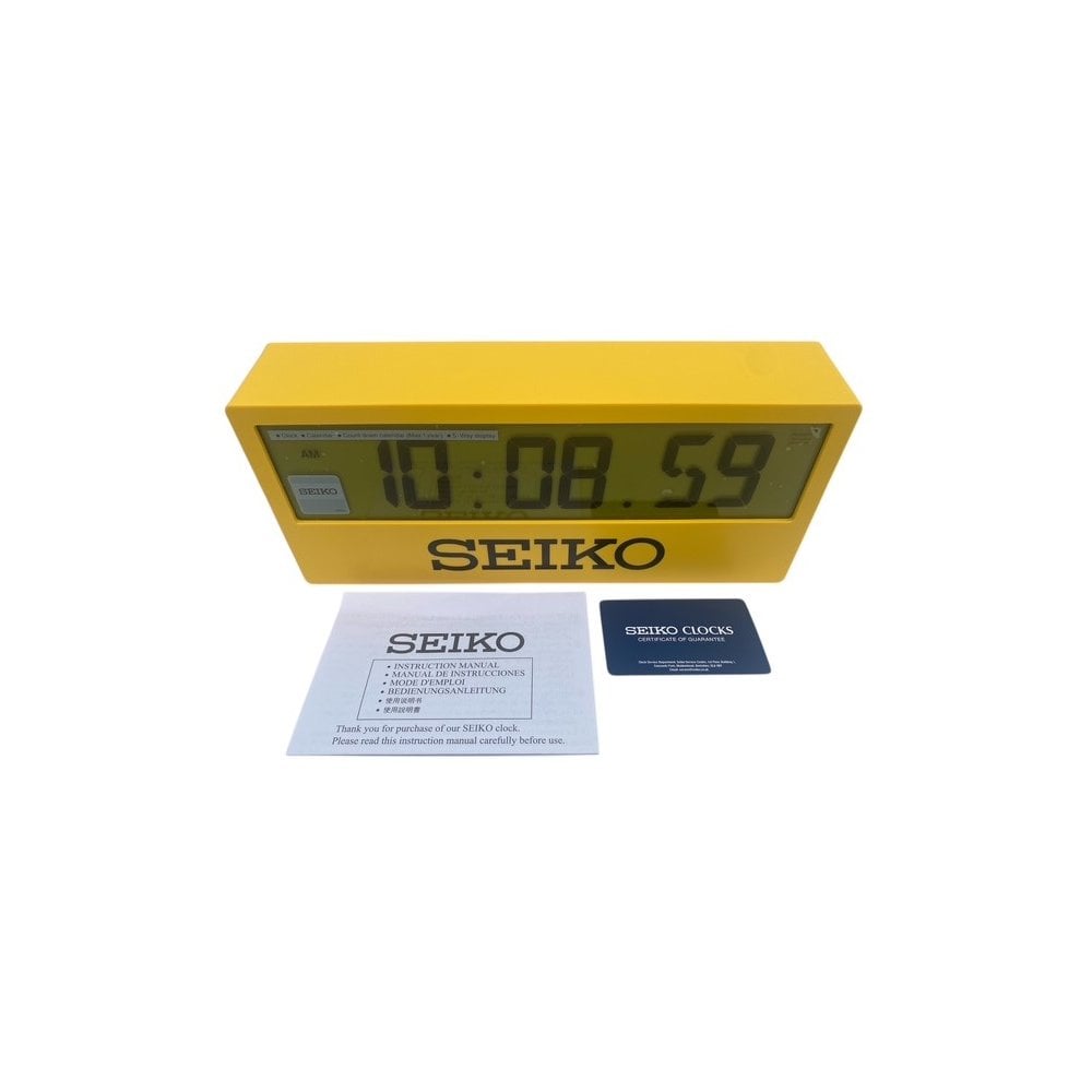 Yellow Seiko Quartz Battery Digital Wall Clock QHL073Y