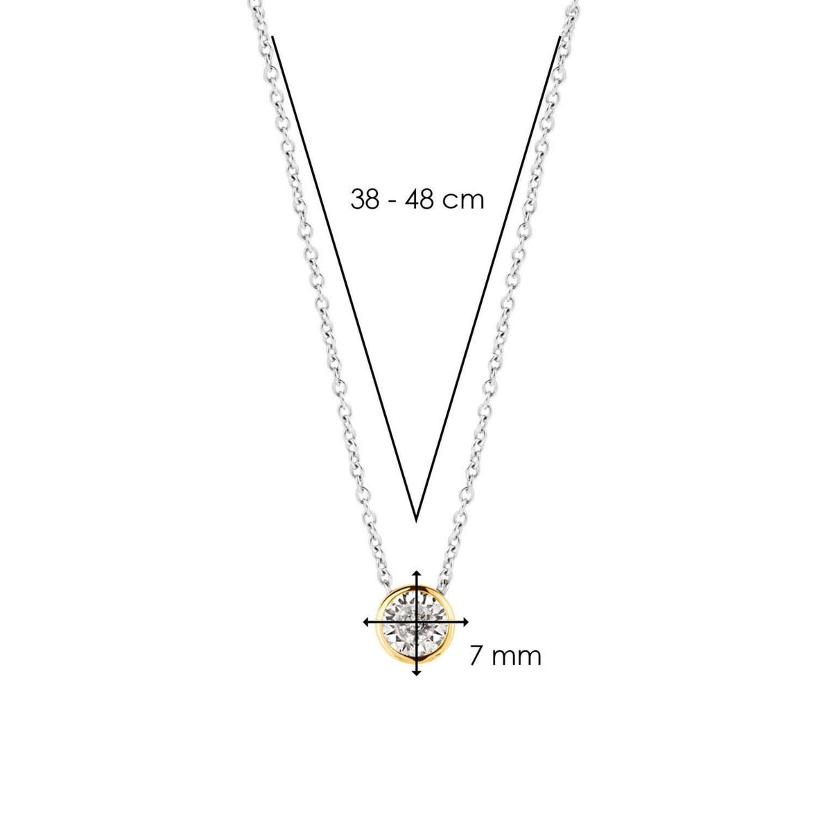 Ladies Sterling Silver Cubic Zirconia Pendant 3845ZY/42