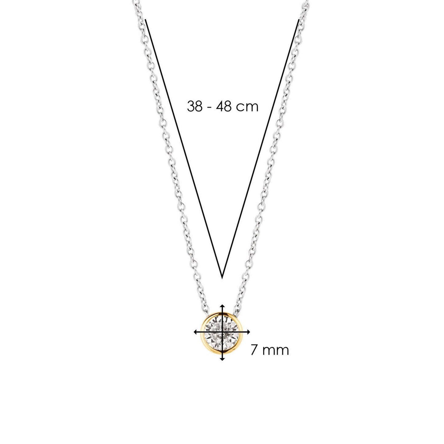 Ladies Sterling Silver Cubic Zirconia Pendant 3845ZY/42