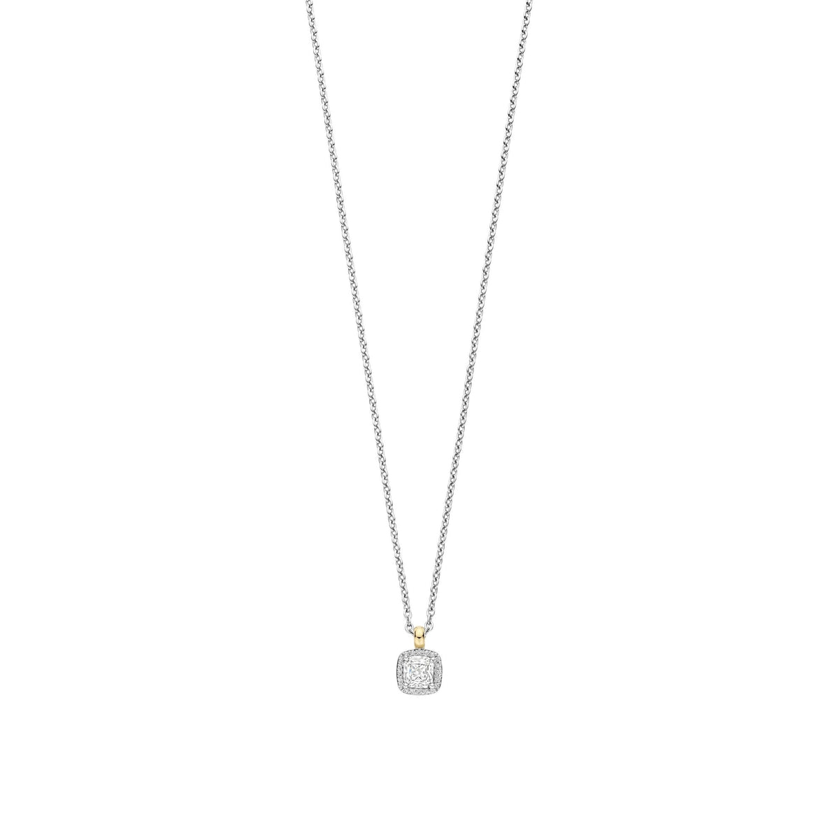 Ladies 2 Tone Sterling Silver Cubic Zirconia Pendant 34103ZY/42