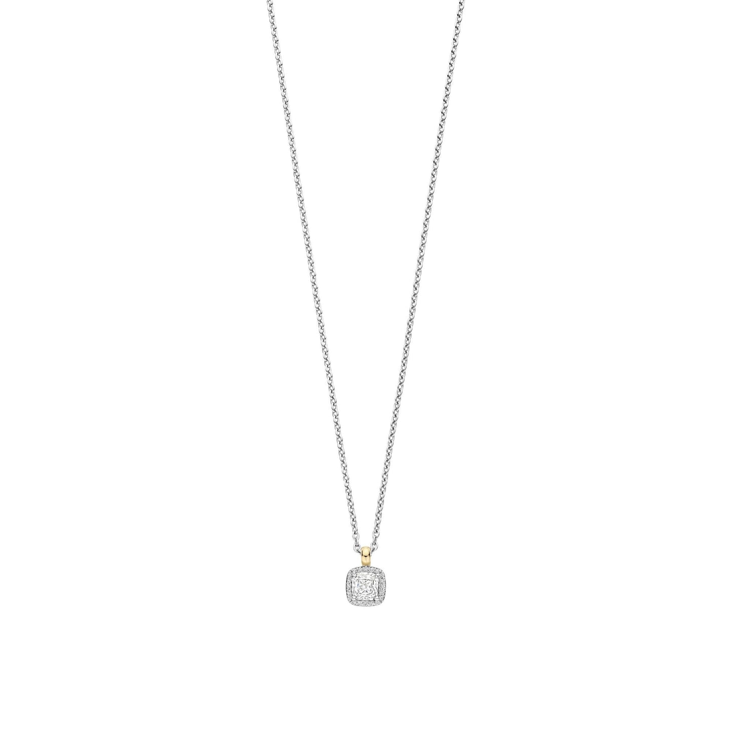 Ladies 2 Tone Sterling Silver Cubic Zirconia Pendant 34103ZY/42