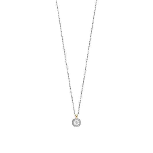 Ladies 2 Tone Sterling Silver Cubic Zirconia Pendant 34103ZY/42