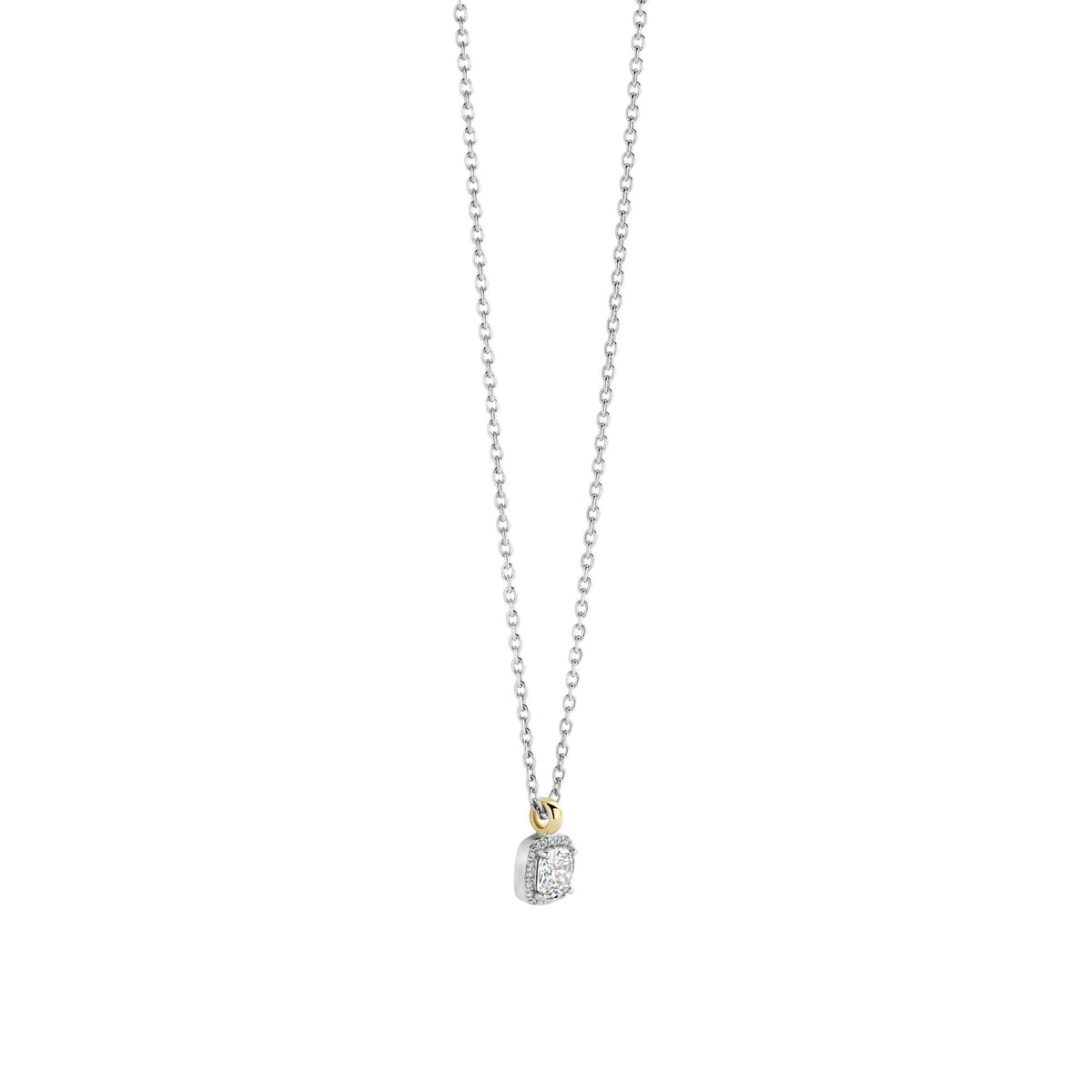 Ladies 2 Tone Sterling Silver Cubic Zirconia Pendant 34103ZY/42