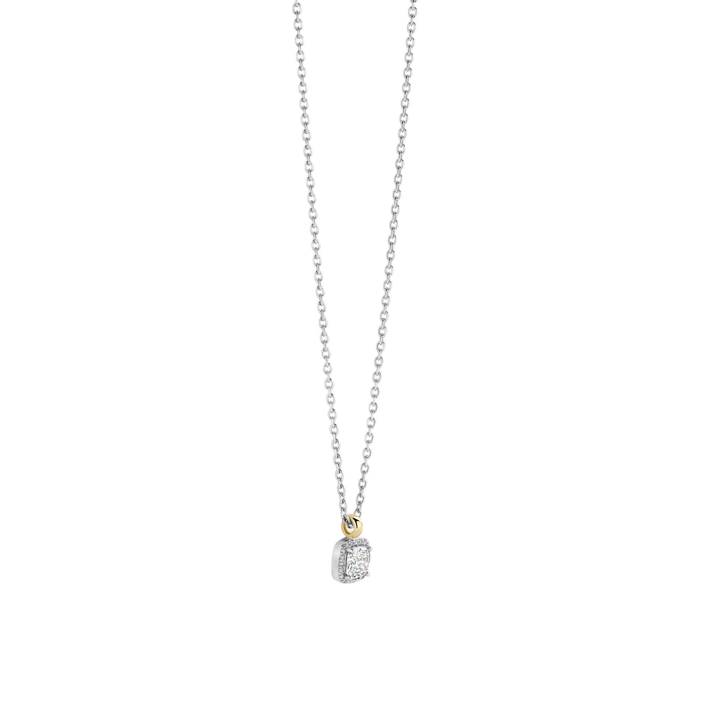 Ladies 2 Tone Sterling Silver Cubic Zirconia Pendant 34103ZY/42