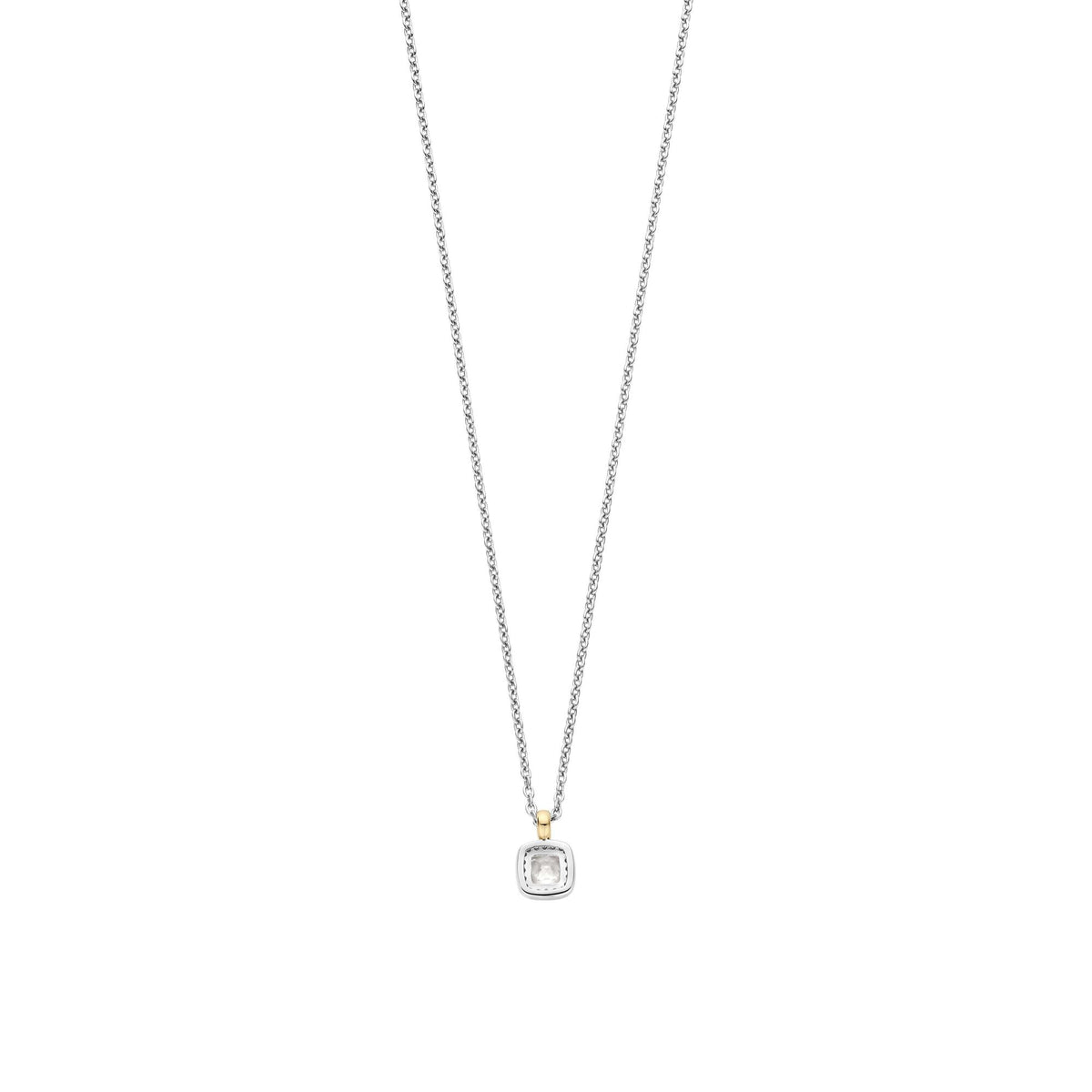 Ladies 2 Tone Sterling Silver Cubic Zirconia Pendant 34103ZY/42