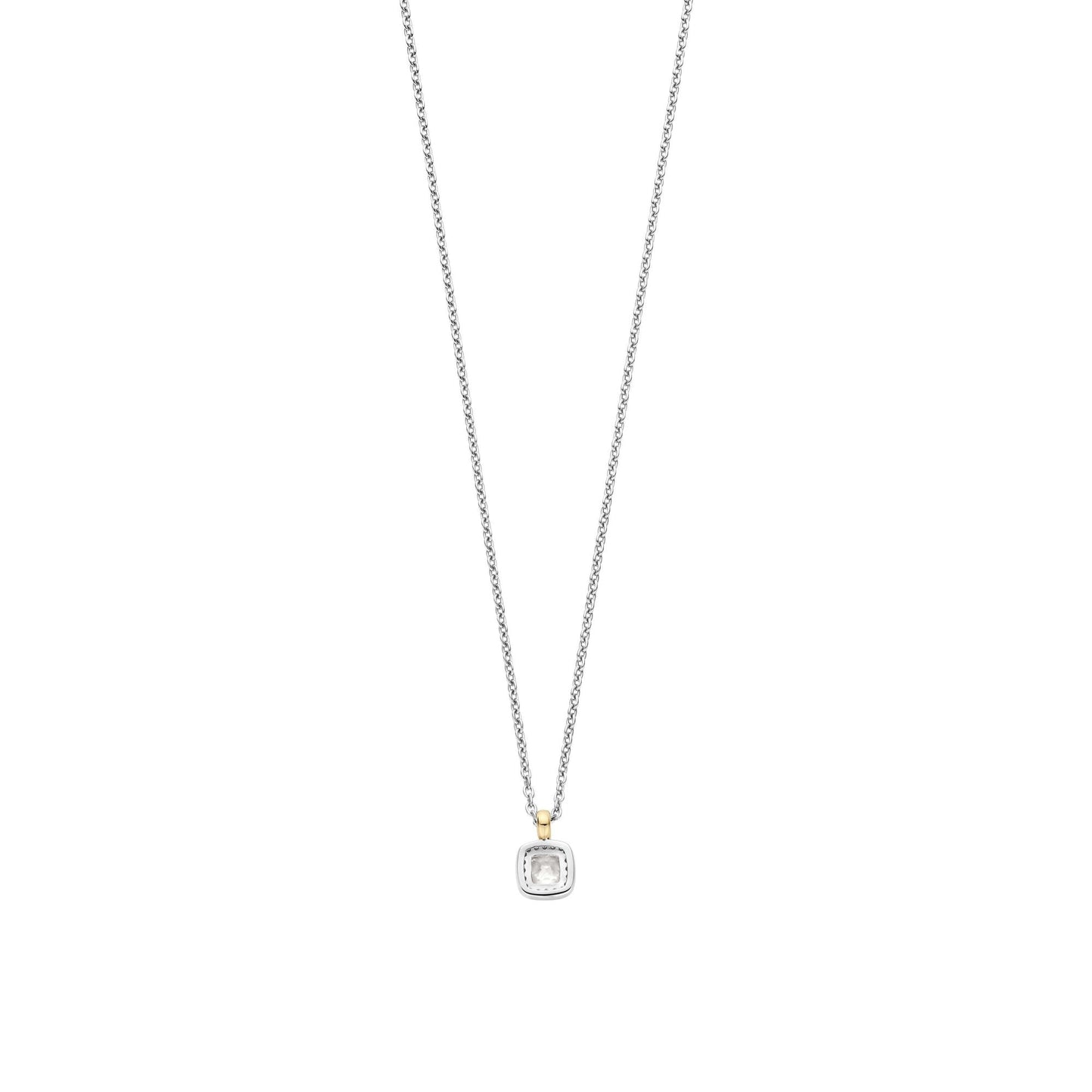 Ladies 2 Tone Sterling Silver Cubic Zirconia Pendant 34103ZY/42