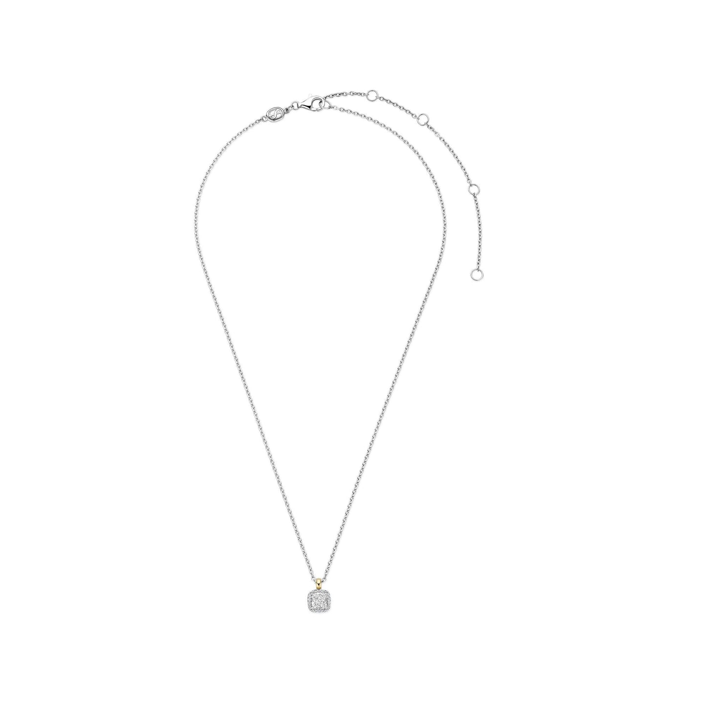 Ladies 2 Tone Sterling Silver Cubic Zirconia Pendant 34103ZY/42