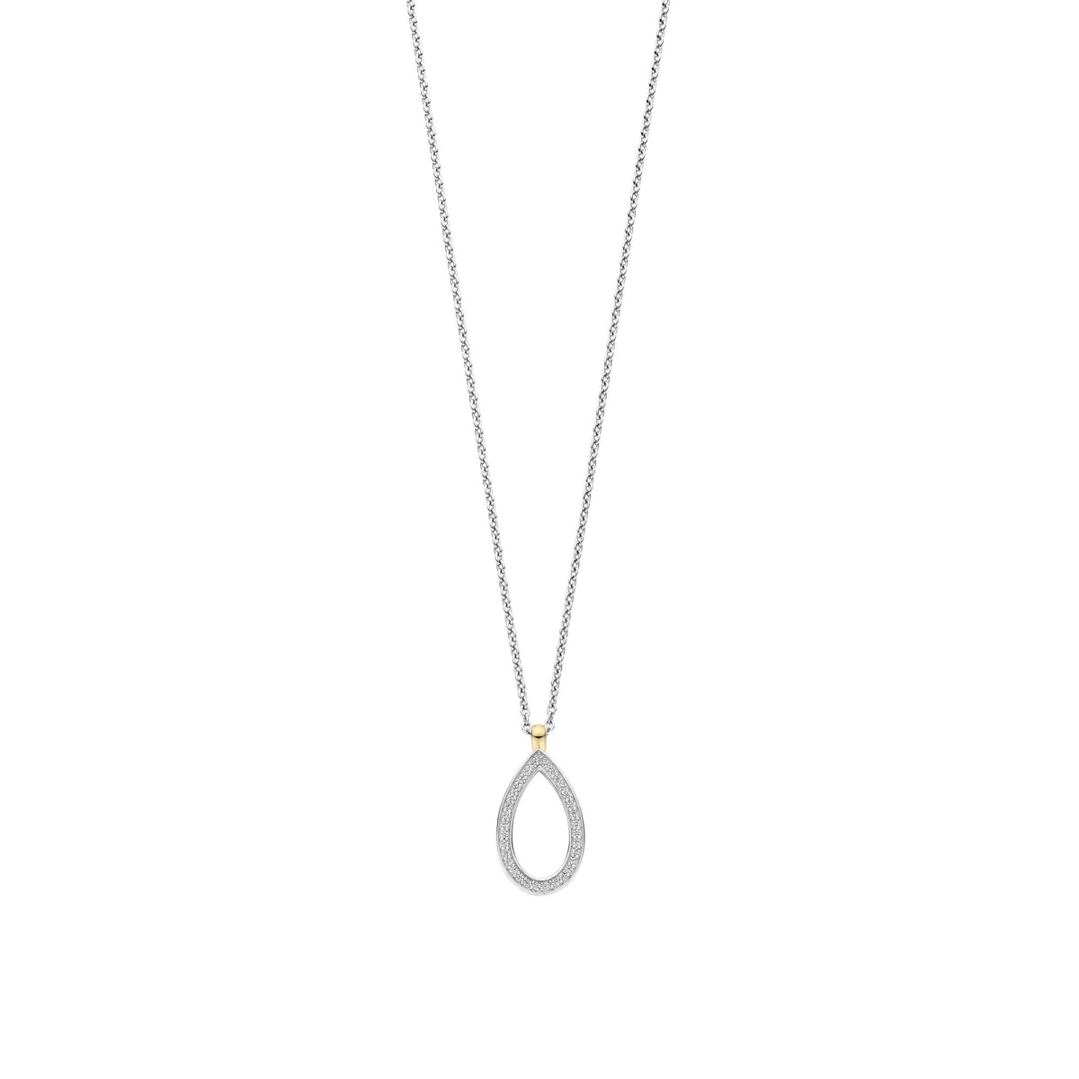 Ladies Silver Teardrop Cubic Zirconia Pendant 34110ZY/42