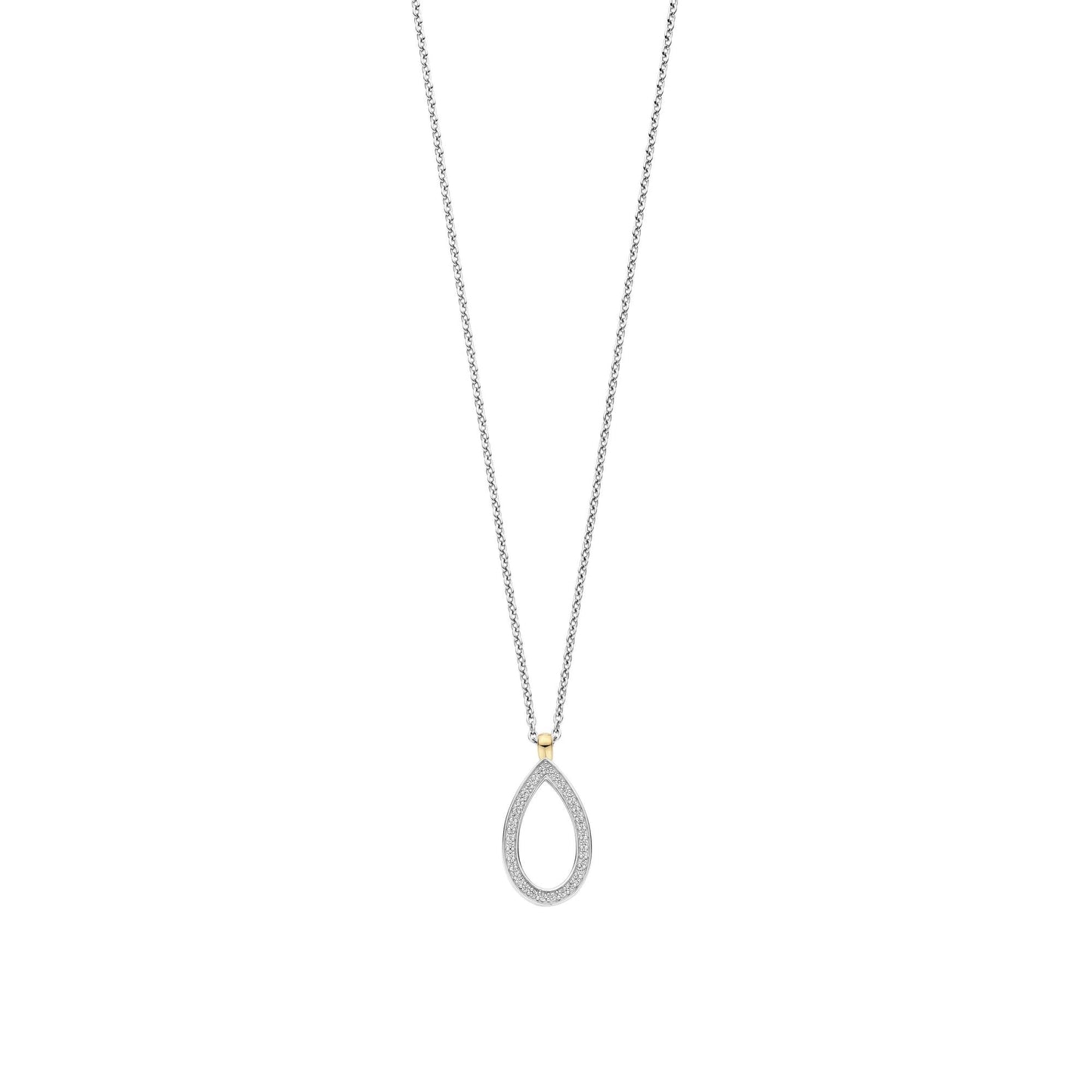 Ladies Silver Teardrop Cubic Zirconia Pendant 34110ZY/42