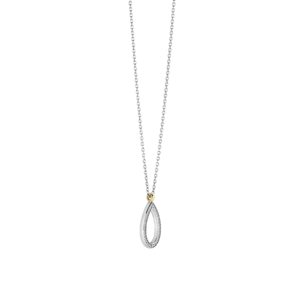 Ladies Silver Teardrop Cubic Zirconia Pendant 34110ZY/42