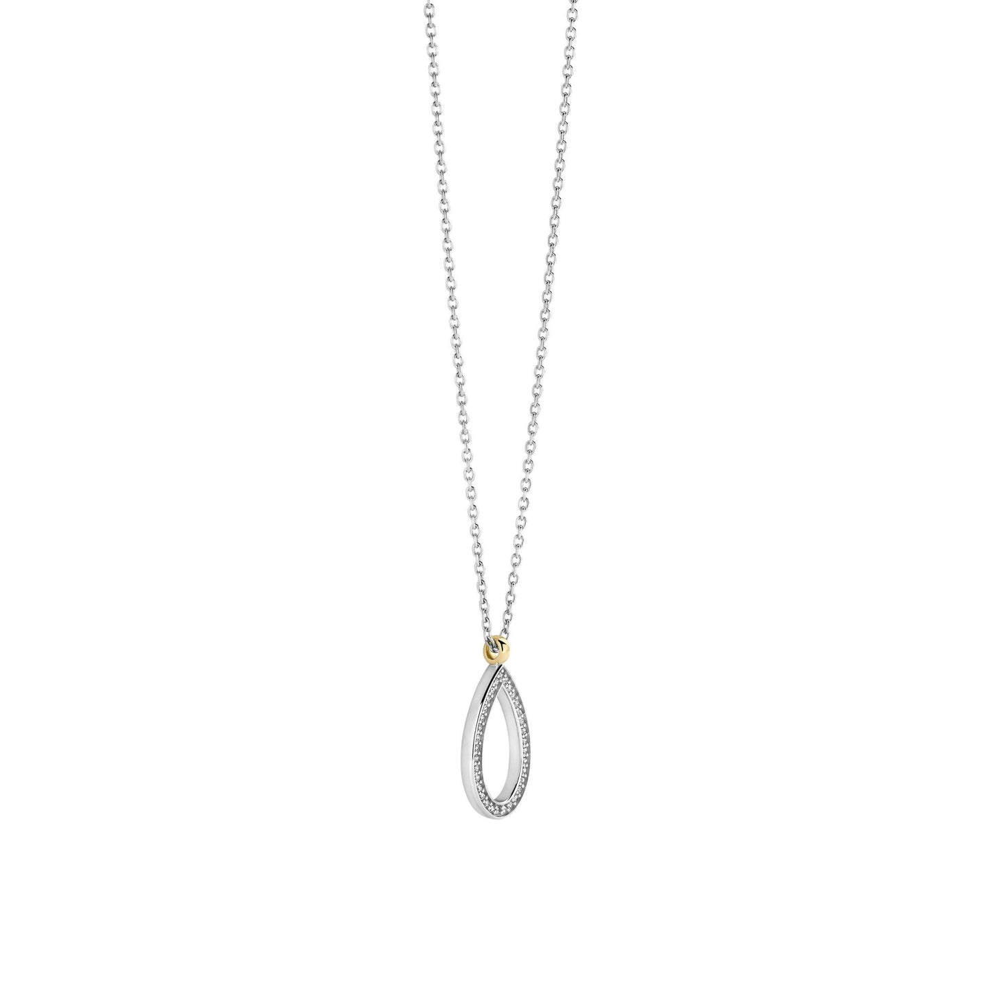 Ladies Silver Teardrop Cubic Zirconia Pendant 34110ZY/42