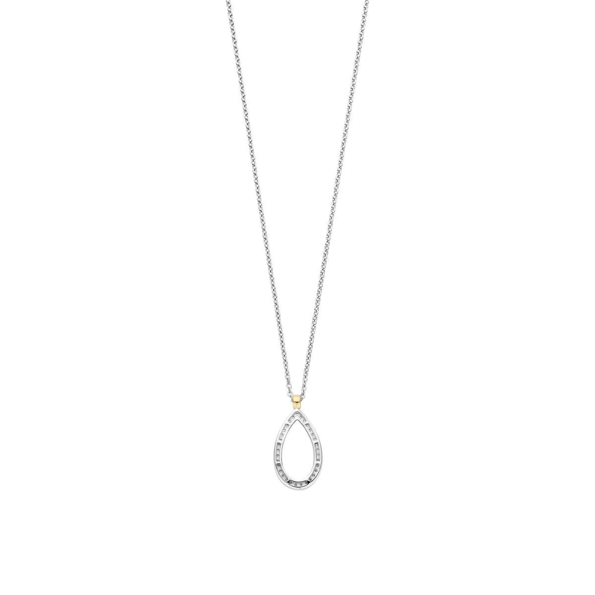 Ladies Silver Teardrop Cubic Zirconia Pendant 34110ZY/42