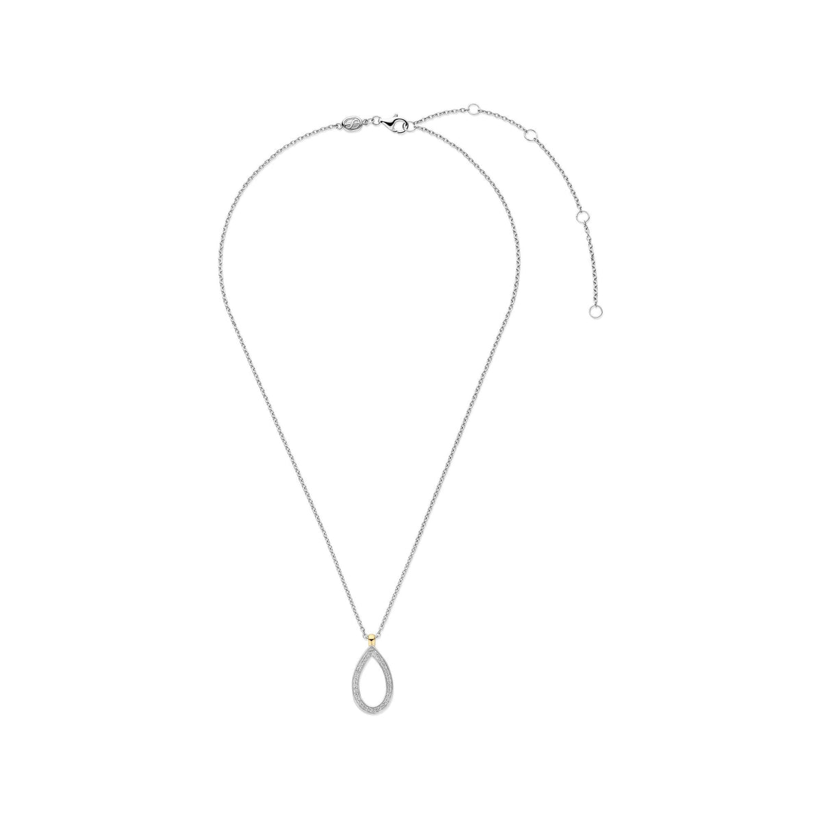 Ladies Silver Teardrop Cubic Zirconia Pendant 34110ZY/42