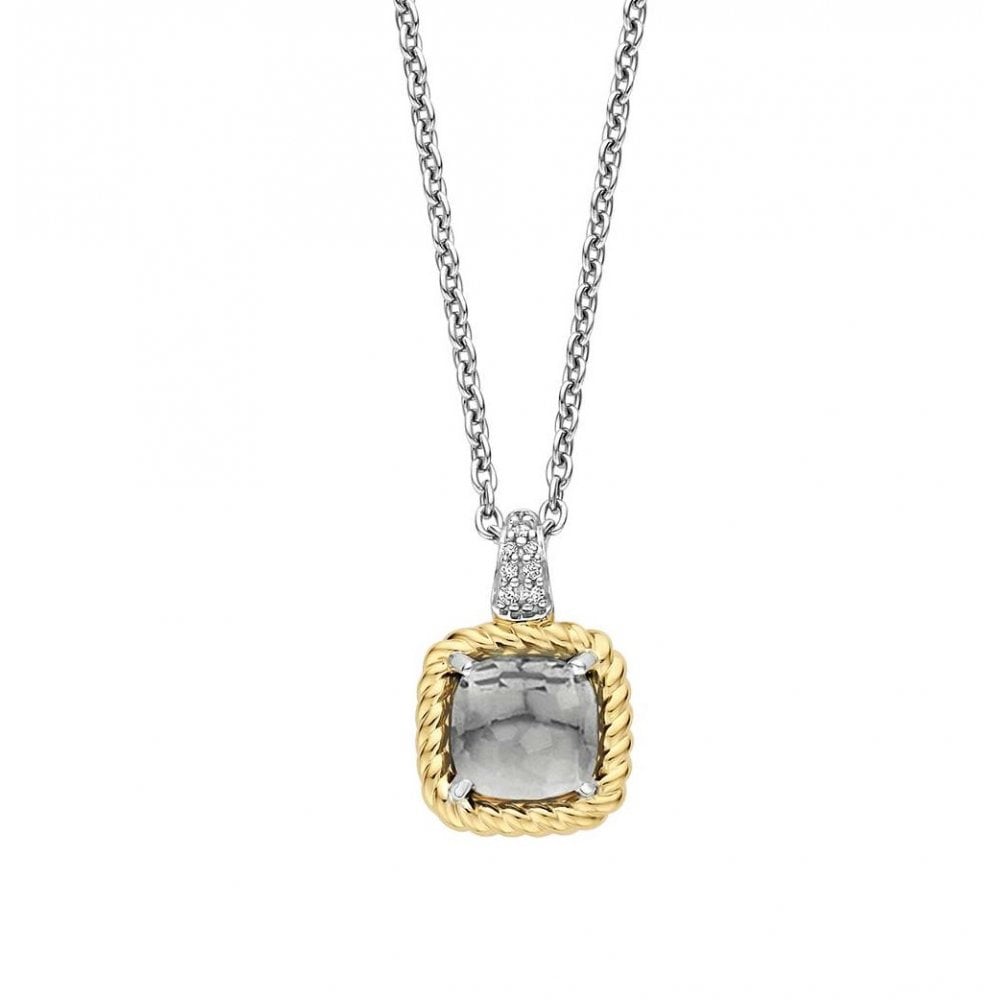 Ladies Sterling Silver Green Crystal Pendant 34111GG/42