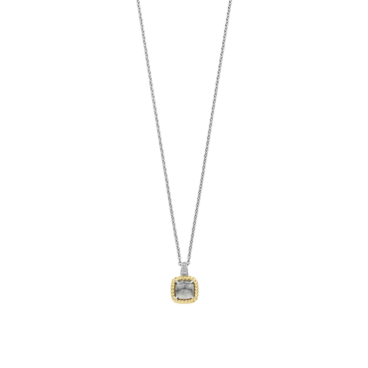 Ladies Sterling Silver Green Crystal Pendant 34111GG/42