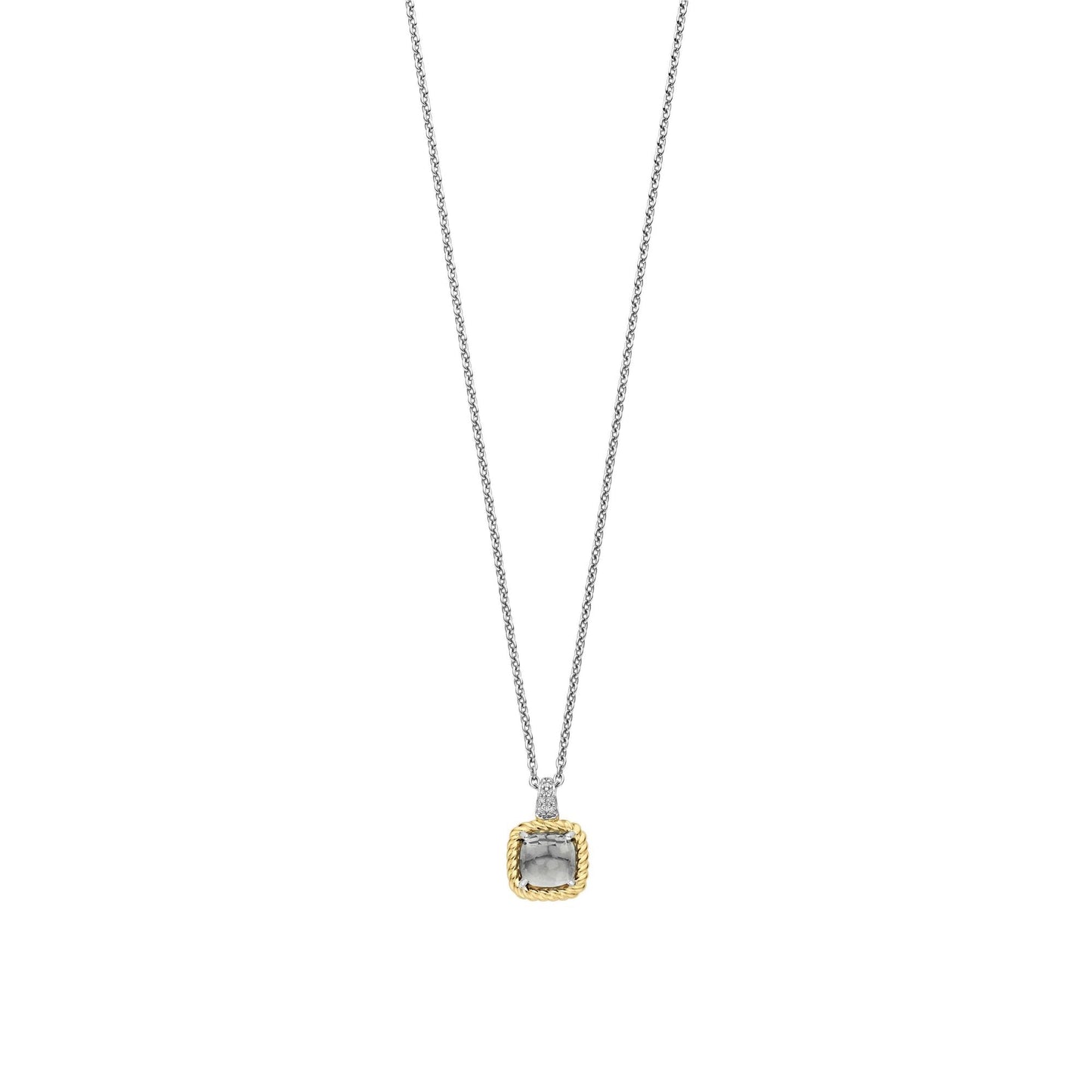 Ladies Sterling Silver Green Crystal Pendant 34111GG/42