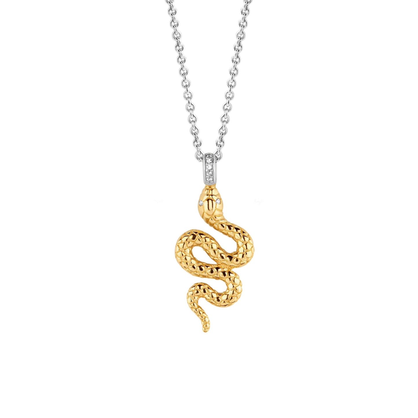Ladies Gold on Silver Snake Necklace 3923SY/42