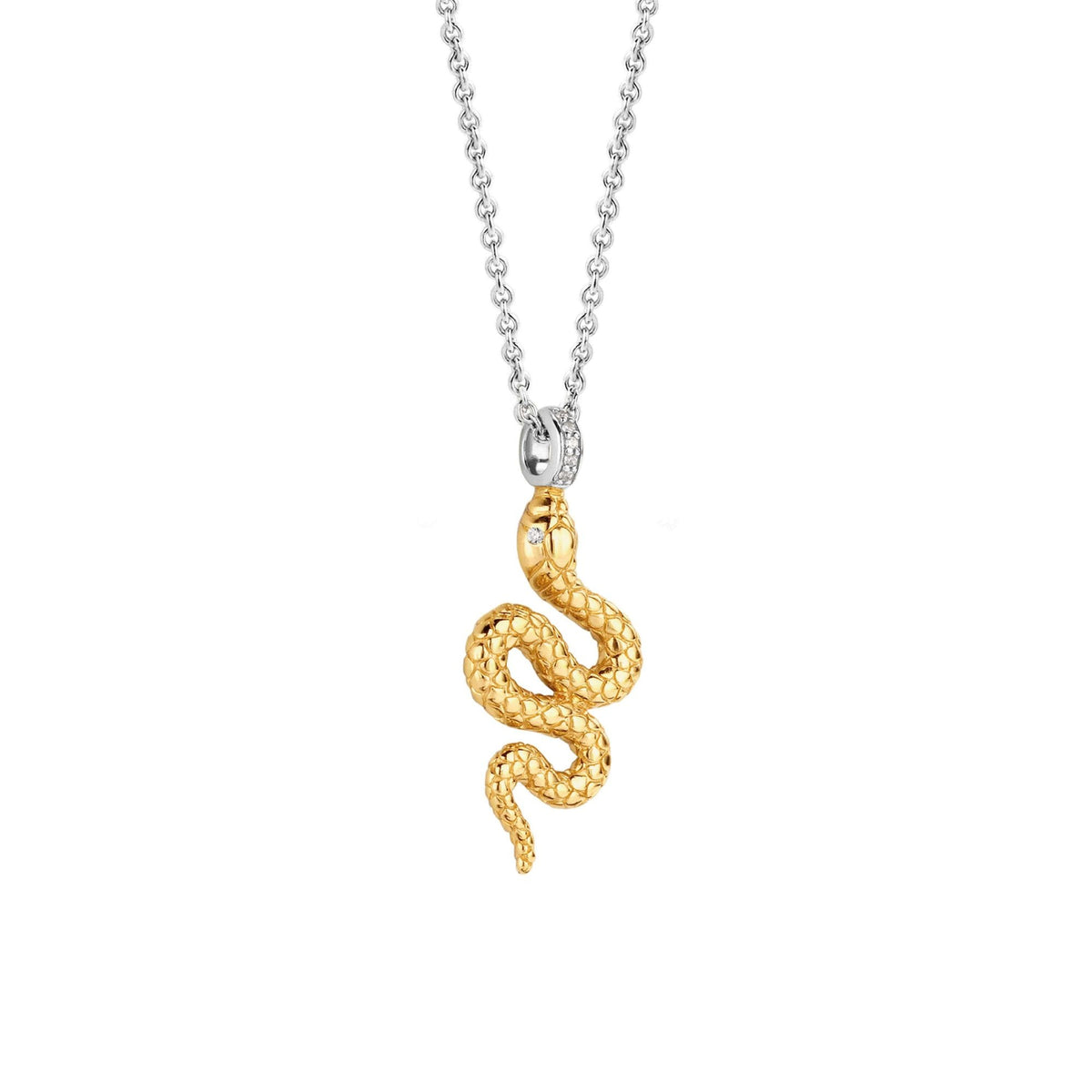 Ladies Gold on Silver Snake Necklace 3923SY/42