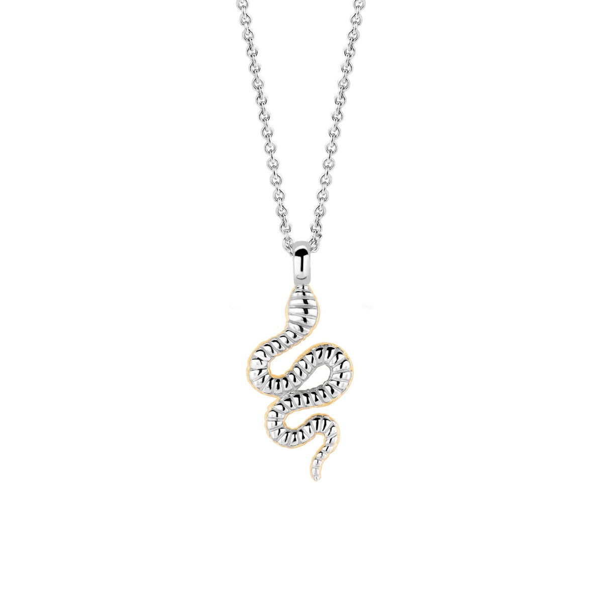 Ladies Gold on Silver Snake Necklace 3923SY/42