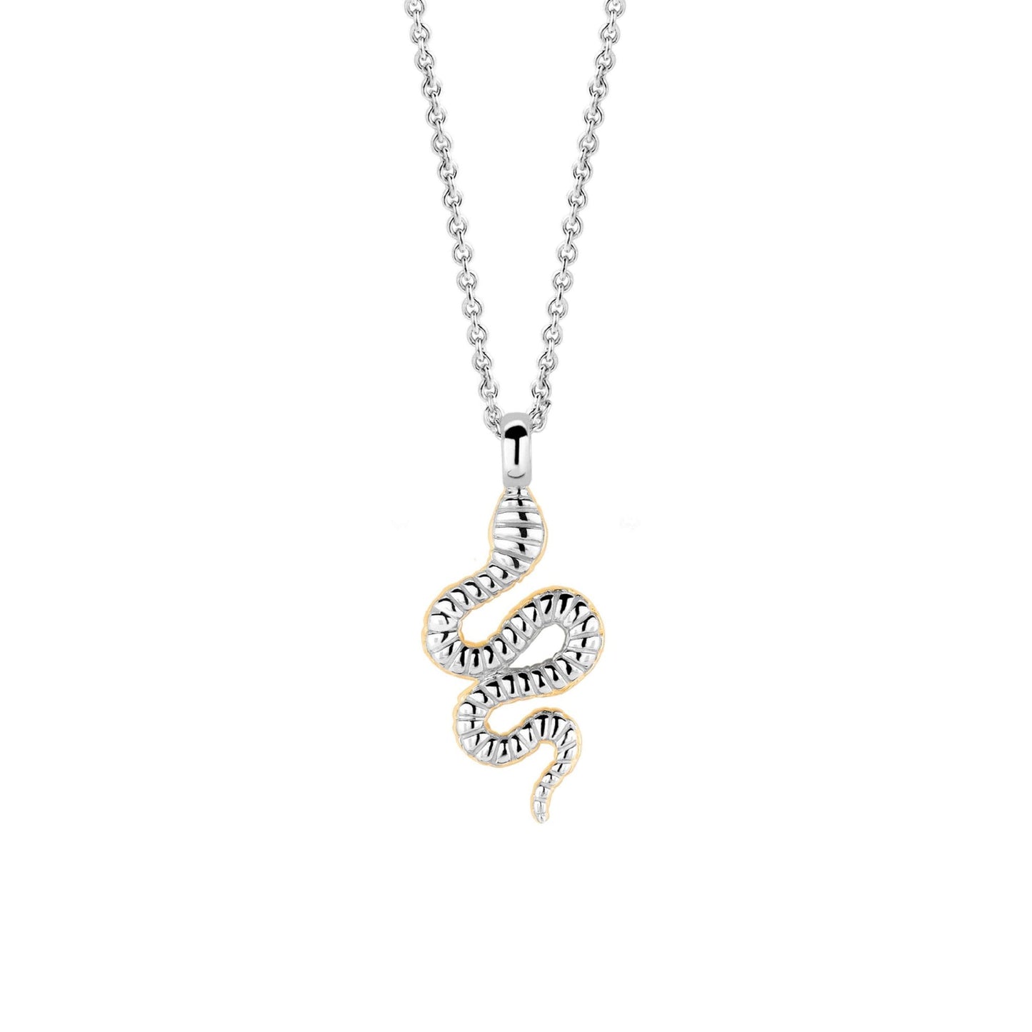 Ladies Gold on Silver Snake Necklace 3923SY/42
