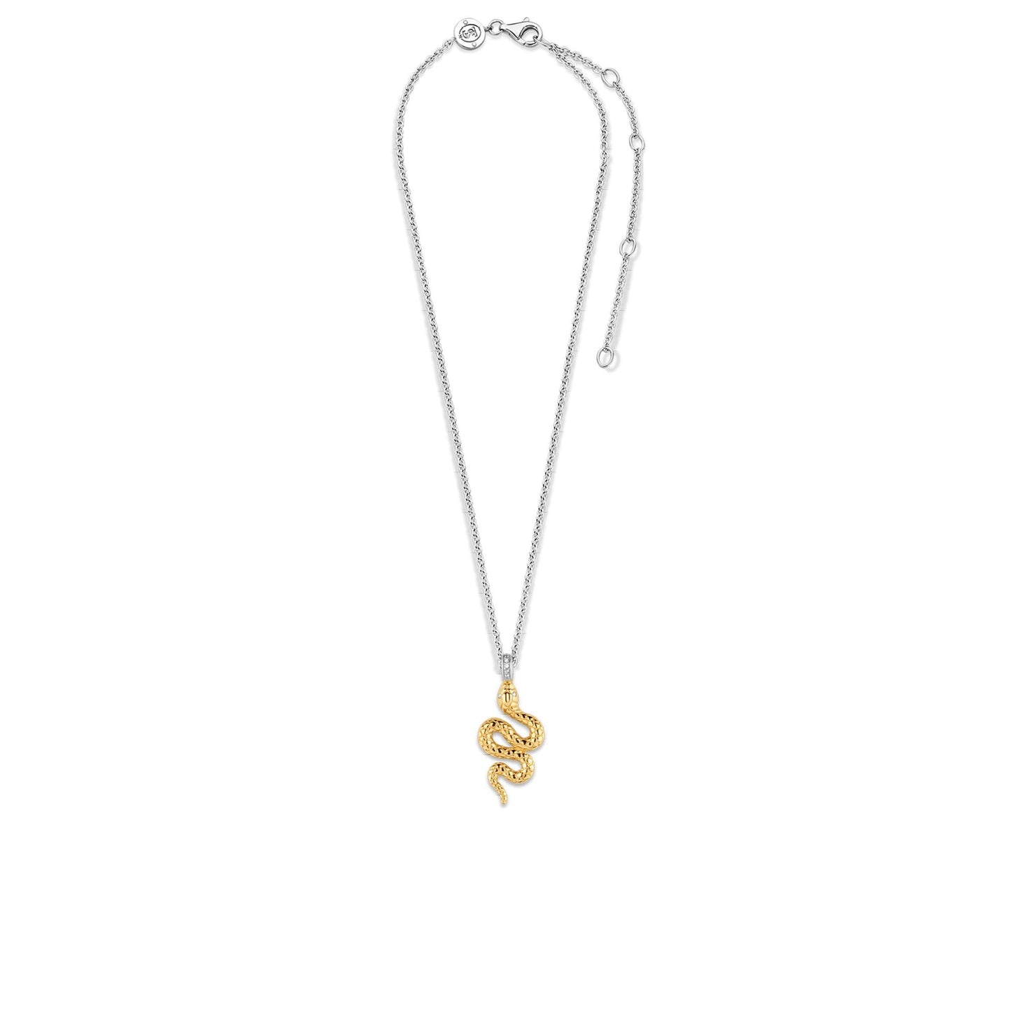 Ladies Gold on Silver Snake Necklace 3923SY/42