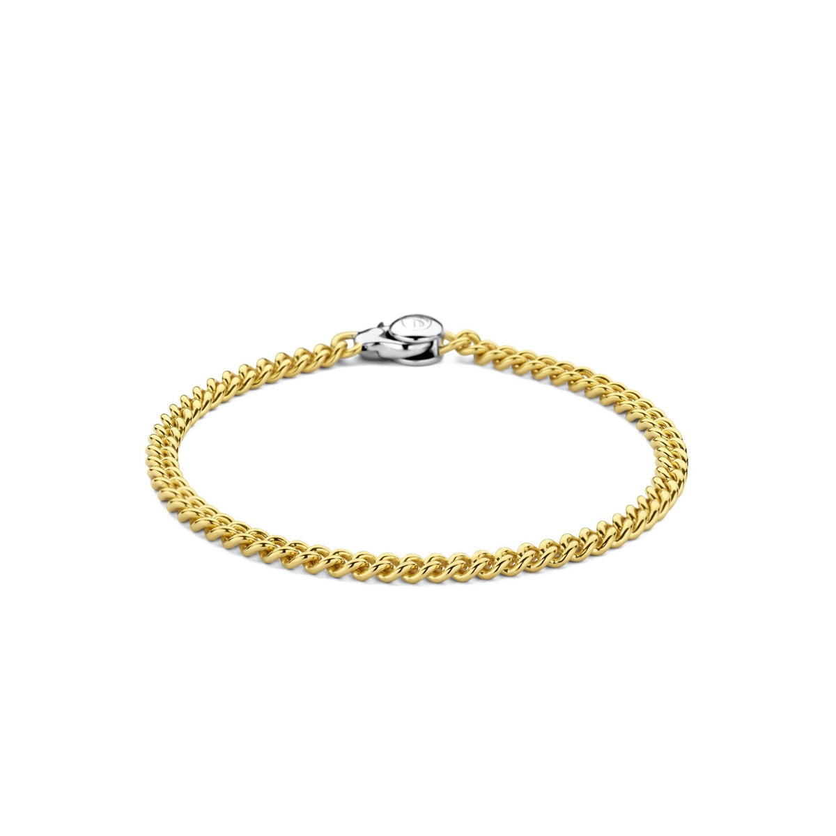 Ladies Gold on Silver Curb Bracelet 23055SY
