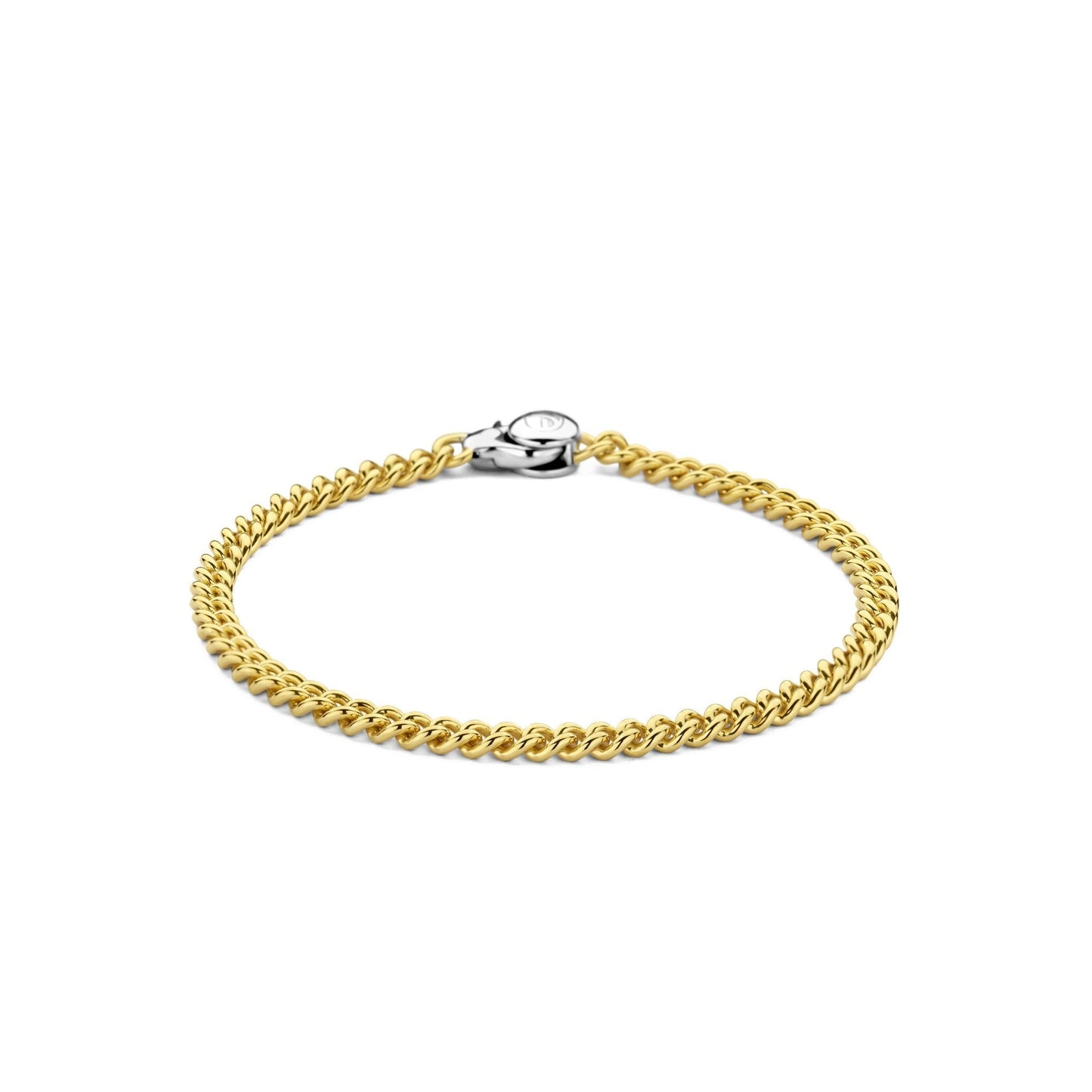 Ladies Gold on Silver Curb Bracelet 23055SY