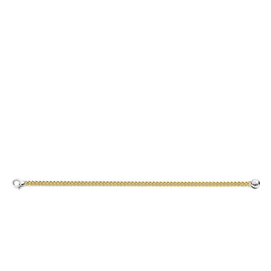 Ladies Gold on Silver Curb Bracelet 23055SY