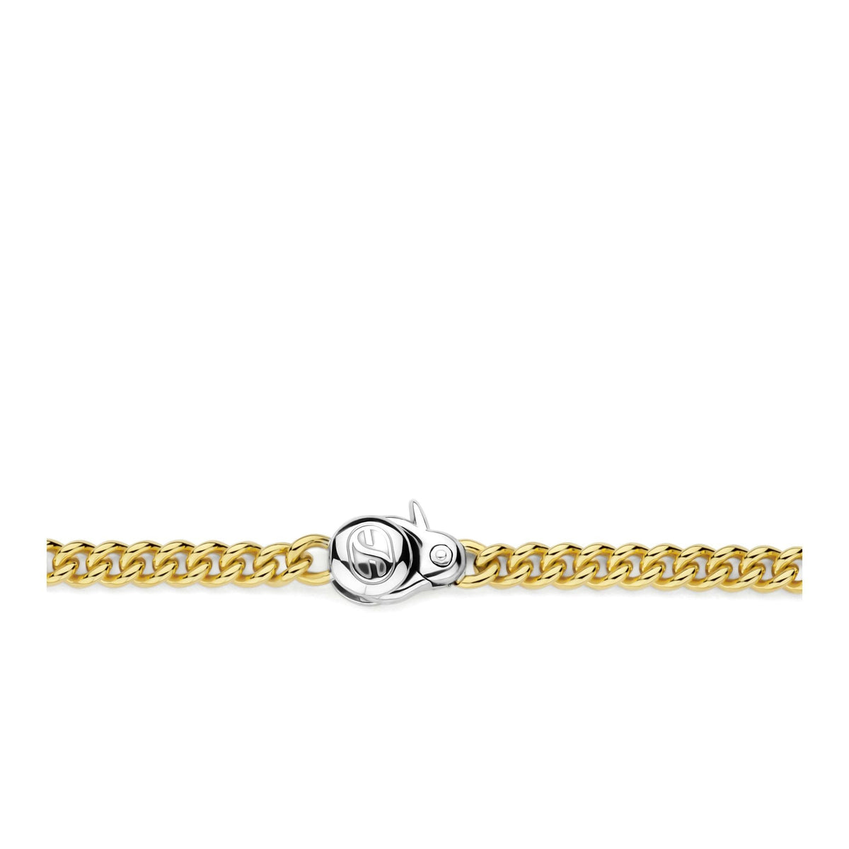 Ladies Gold on Silver Curb Bracelet 23055SY