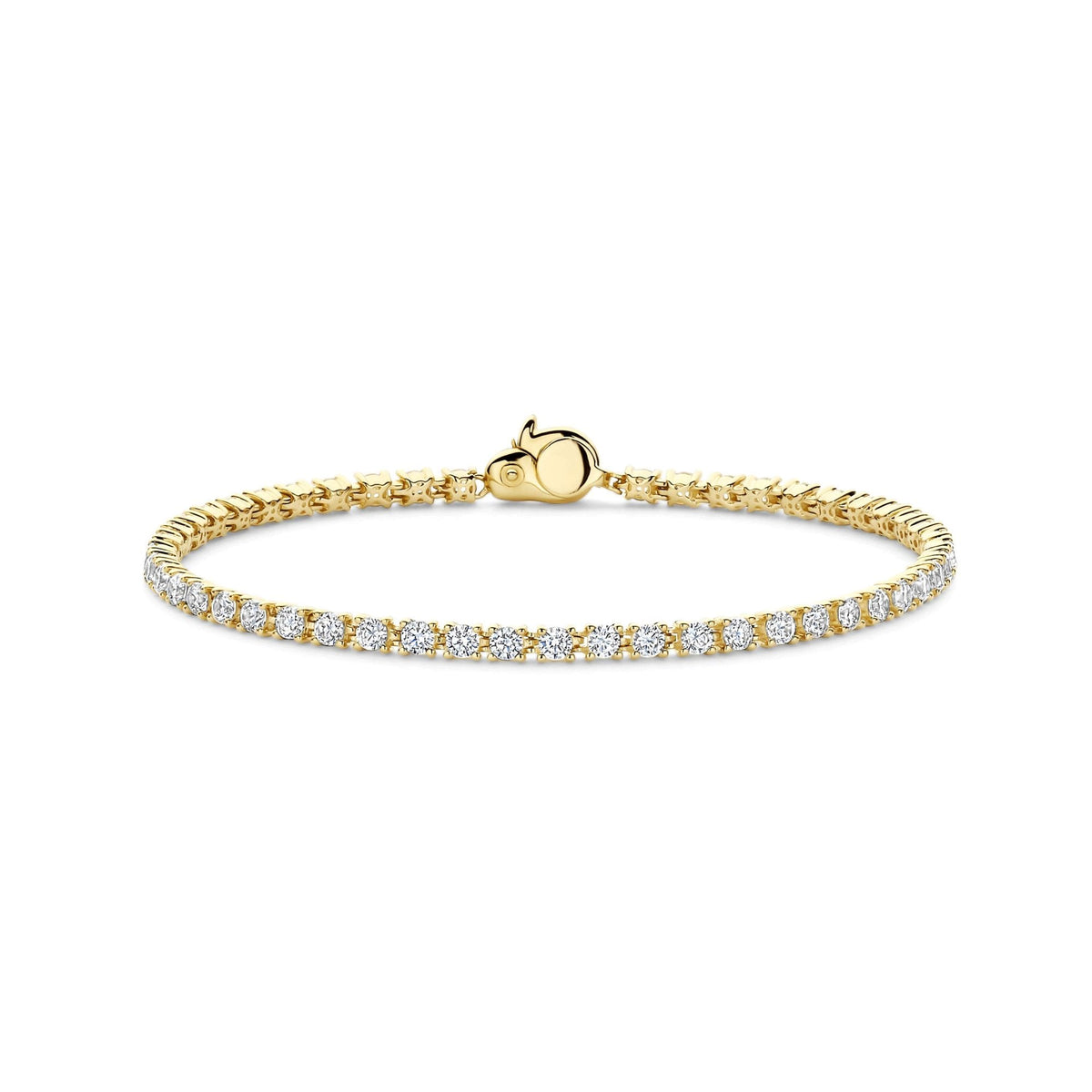 Ladies Gold on Silver Cubic Zirconia Tennis Bracelet 2951ZY