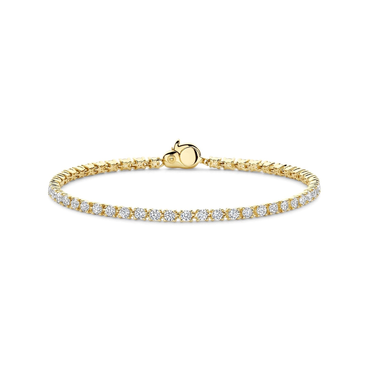 Ladies Gold on Silver Cubic Zirconia Tennis Bracelet 2951ZY