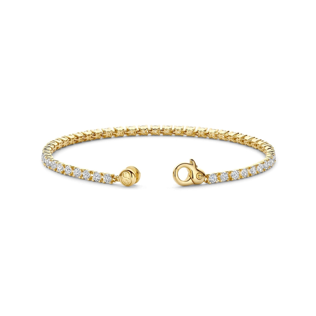 Ladies Gold on Silver Cubic Zirconia Tennis Bracelet 2951ZY